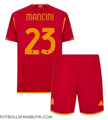 AS Roma Gianluca Mancini #23 Replika Hemmatröja Barn 2023-24 Kortärmad (+ Korta byxor)